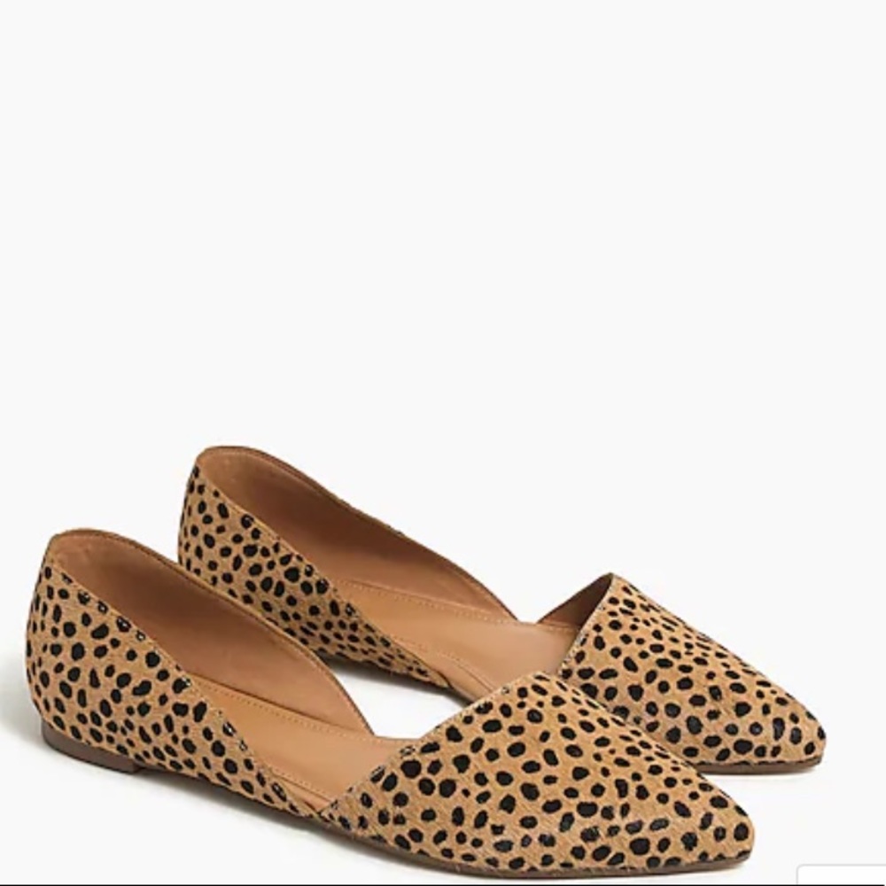NEW!! Never been worn. jcrew Zoe leopard calf hair d'Orsay flats